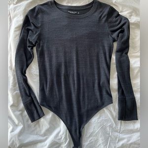 Abercrombie and Fitch Soft AF cozy body suit, navy blue, size large.